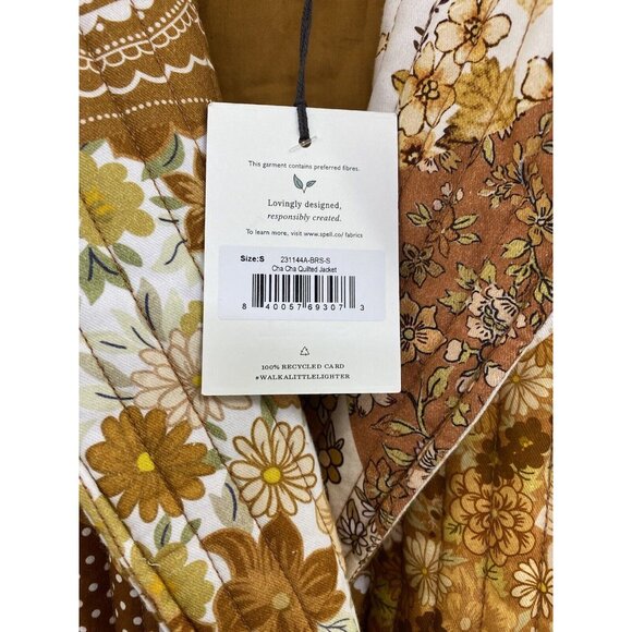 Spell Patchwork Long Coat - Brown and White - Picture 6 of 10